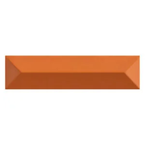 A rectangular orange tile with a small triangle in the middle.
