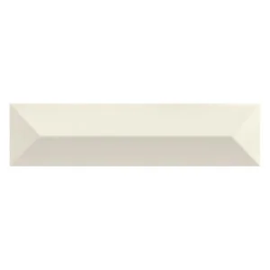 A white tile with a long rectangular shape.