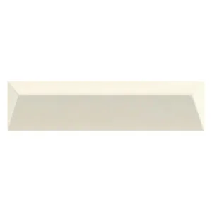 A white tile with a long rectangular shape.