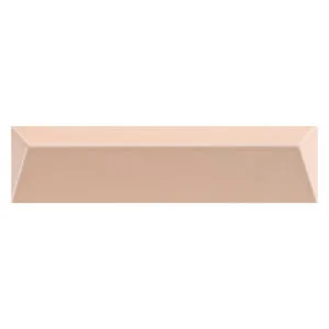 A beige rectangular tile with a small triangle in the middle.