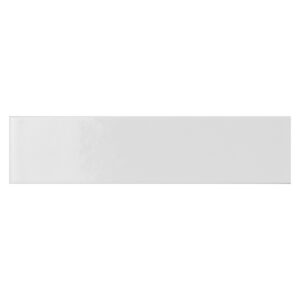 A white tile with a black stripe on it.
