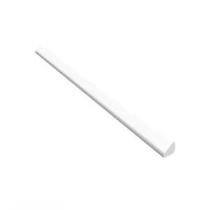 A white plastic strip that is bent to the side.