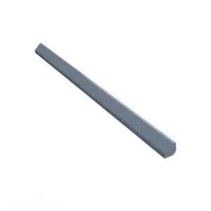 A piece of gray tile sitting on top of a floor.