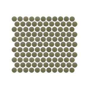 A green tile with many small circles on it