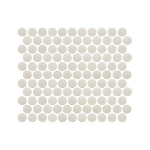 A white tile with many small circles on it