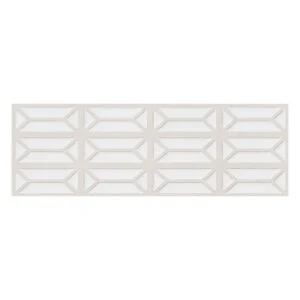 Decorative white geometric wall panel.